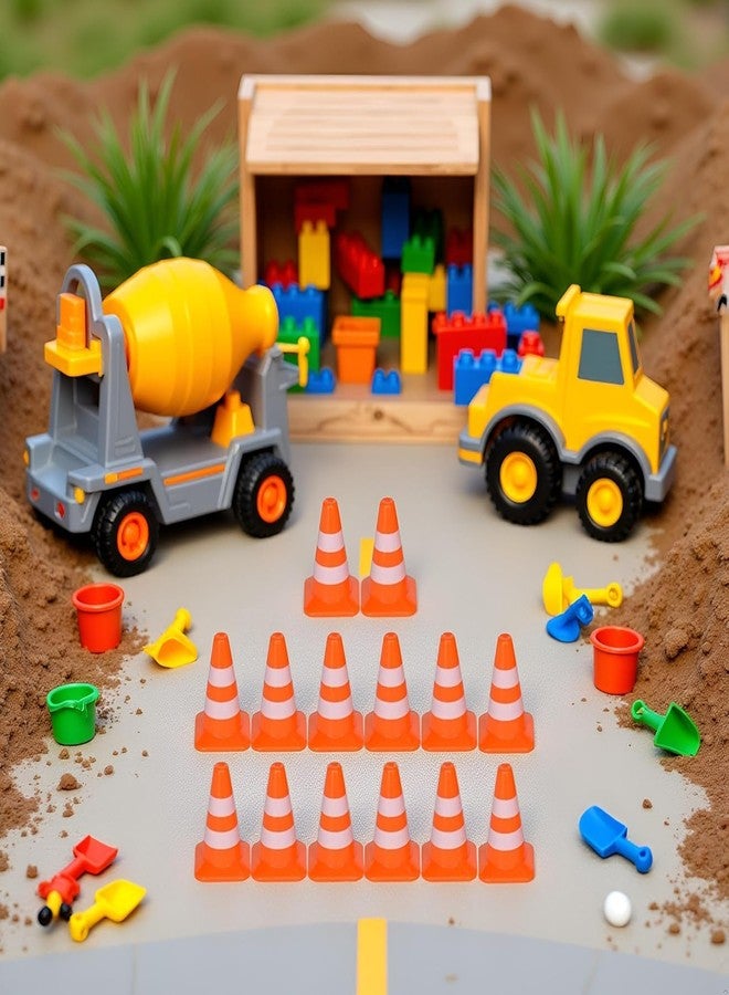 Zhuluck 14Pcs Miniature Traffic Cones for Dollhouse, Plastic Road Sign Educational Construction Model - Image 4